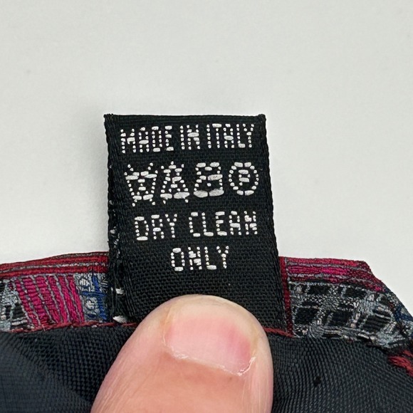 Fratelli‎ Moda Silk Handmade Tie Burgundy Blue Made in Italy Mens - Picture 5 of 7